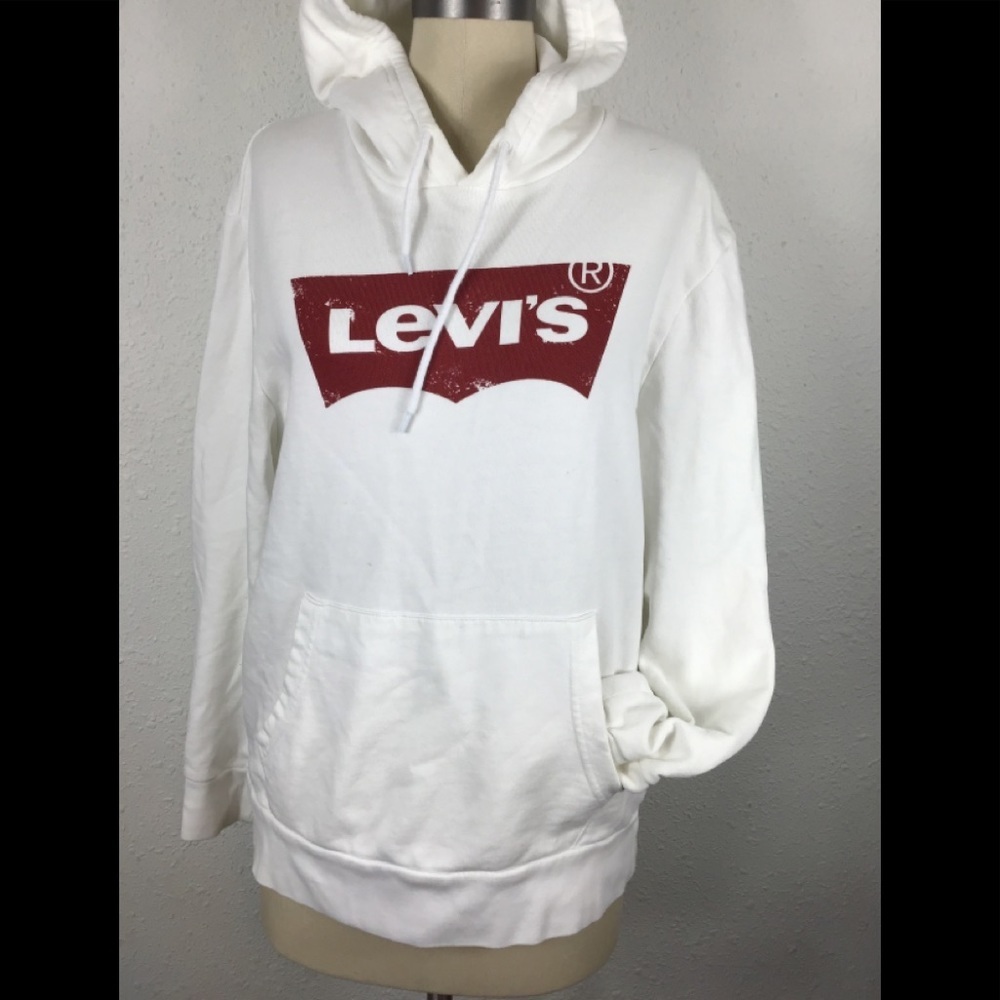 Levi’s white pullover hoodie sweatshirt medium